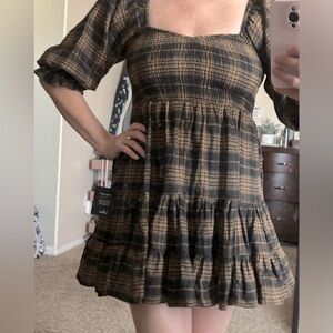 Lulu’s Plaid Mini Dress 🤎